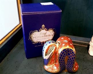 Royal Crown Derby snake paperweight with box