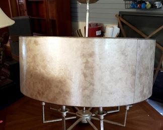 Large mica shade chandelier