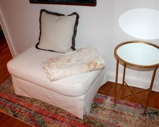 Ottoman, small mirrored table