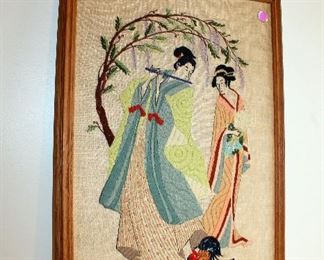 Asian needlework picture