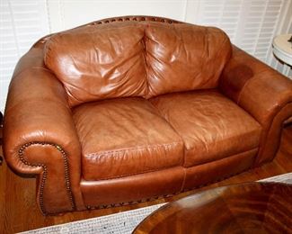 Leather loveseat