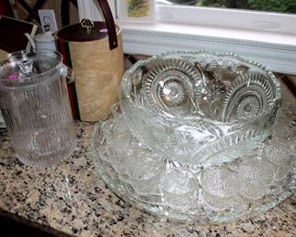 L.E. Smith punch set, ice buckets