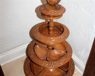 Monkey Pod lazy susan centerpiece