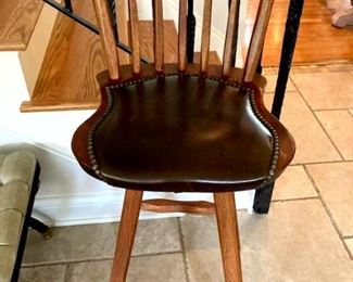 Hunt Country Furniture leather seat barstools (2 of these)