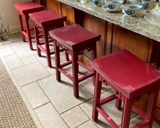 Red Asian style barstools