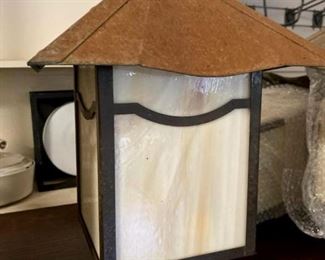 Copper / slag glass outdoor post lights (6 of these)