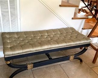 Beautiful bench with raw silk seat