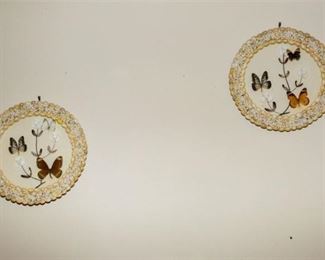 58. Two 2 Decorative Butterfly Plates