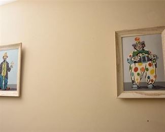 60. Two Framed Clown Paintings