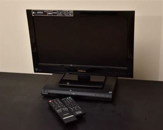 65. Hitachi Television and Sony DVDCD Player