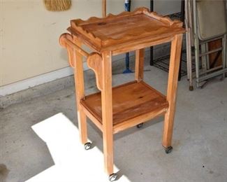 92. Wooden Rolling Cart