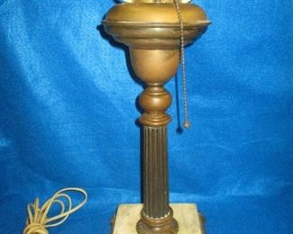 Astral Brass & Marble Table lamp w/ heavy Prism holder