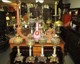 Collection of Assorted Victotian Table Lamps