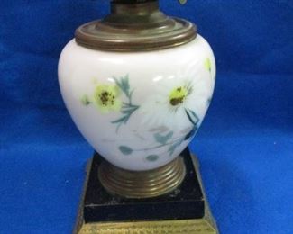 Eastlake Victorian glass Oil Table Lamp