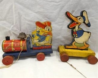 FISHER PRICE WOODEN DONALD DUCK TOYS 