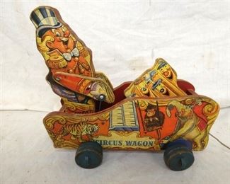 FISHER PRICE WOODEN CIRCUS WAGON 