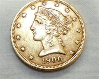 1900 $5 GOLD LIBERTY COIN 
