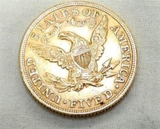 VIEW 2 BACKSIDE 1900 $5 GOLD LIBERTY 