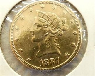 1887 $10 GOLD LIBERTY 