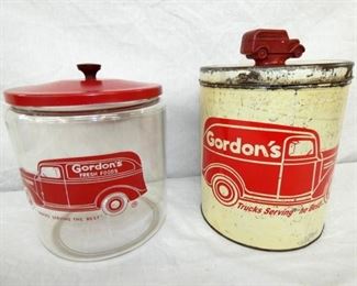 GORDON JARS W/ ORIG. LIDS 