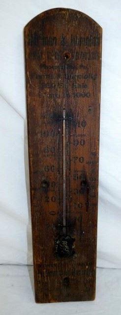 EARLY WOODEN THERMOMETER 