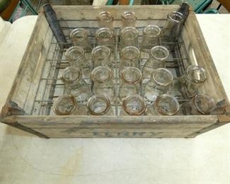 COLLECTION MILK BOTTLES W/ CRATE 