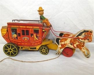 FISHER PRICE #17 STAGECOACH WOODEN 
