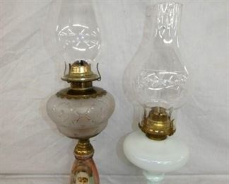EARLY PATTERN GLASS OIL LAMPS