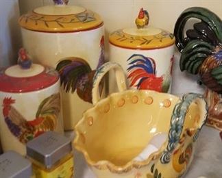 Rooster canisters, etc.
