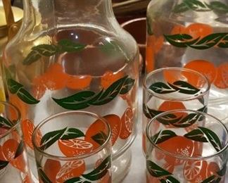 Orange juice decanter & glasses