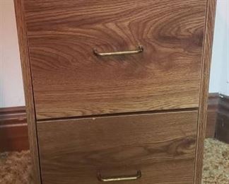Particle Wood 2 Drawer Filing Cabinet w/Hanging File System in Drawers ~ 15 x 16 x 26 in. tall