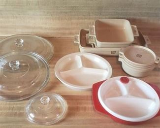 Microwave Cookware and 3 Glass Lids