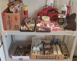 2 shelves of Home and Auto Maintenance Items ~ included hand held Dirt Devil Vacuum ~ works