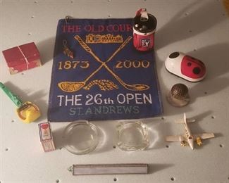 Golf Memobilia, Vintage Train Whistle, and other Items