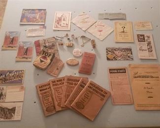 Vintage Paper, books, Buttons, Men's Jewelry and Postcards