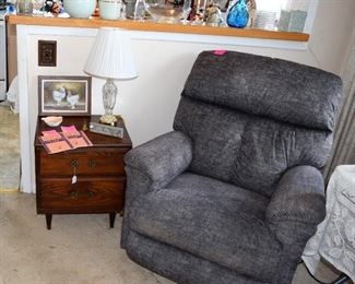 Lazy boy, two drawer mid century side table,  Buick Reference guides