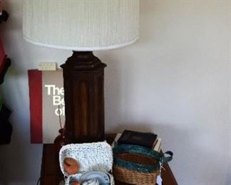 Broyhill end table, mid-century lamp