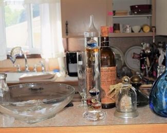 Gallileo thermometer and bottles