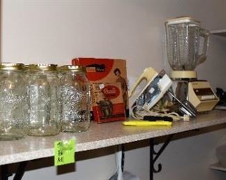and canning jars with a few office supplies