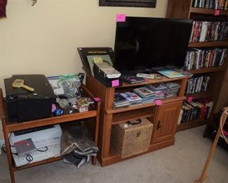 Epson all in one printer scanner, flat screen, tv stand and DVD's