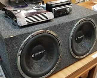 car stereo, amp and subwoofers 