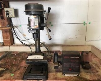 Craftsman Bench Grinder and Menards Drill Press