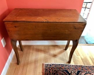 FIRM PRICE - $520 Antique Primitive Handmade Dough Box Table: 37" W, 17.25" D, 32" H.