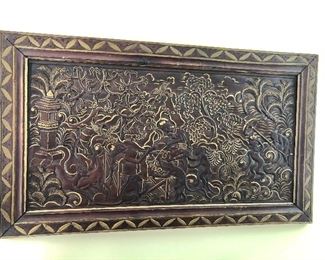 $495 Balinese hand carved wall picture 34" W x 19.25" H.