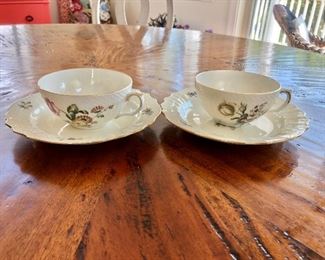 $120 Royal Copenhagen cups and saucers total 12 two different designs