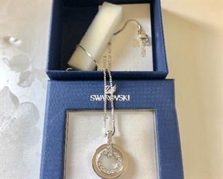 $45 Swarovski necklace in original box  17" Long, pendant 1 inch Total length 18" Long 