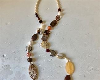 $50 Stone necklace 36" Long 