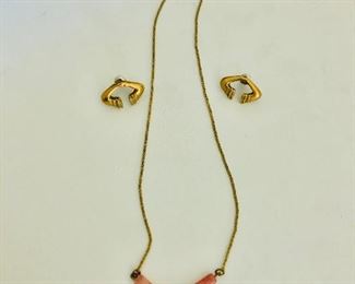 $50 Multi stone horseshoe necklace and earrings set  Necklace 19" long , matching earrings 3/4 inches wide 