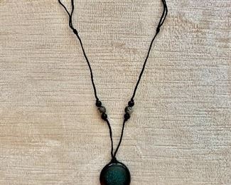 $20 Blue stone medallion necklace