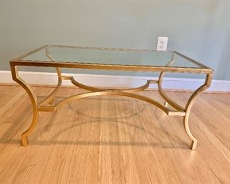 $180 Contemporary glass top coffee table ; 35"x20"